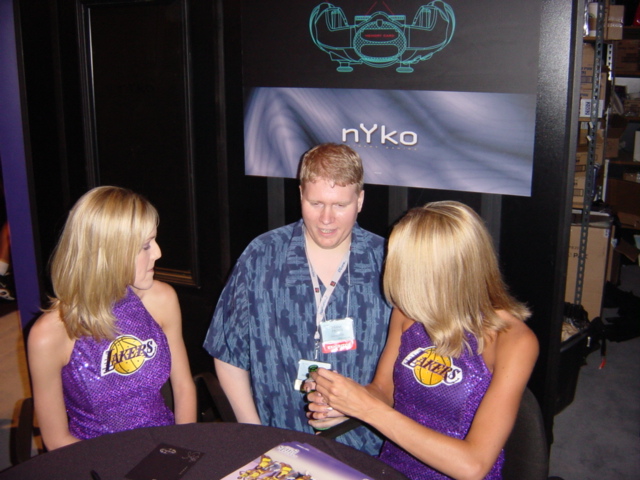 E3 2002. Hard to convince people that E3 is work when I have photos like this.