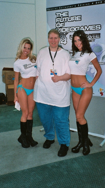 E3 2003. Every E3, The Future of Videogames hires women to dress scantily and attract attention. It works. 