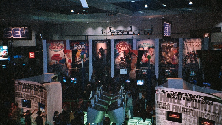 E3 2003. Looking down atop Sony's booth