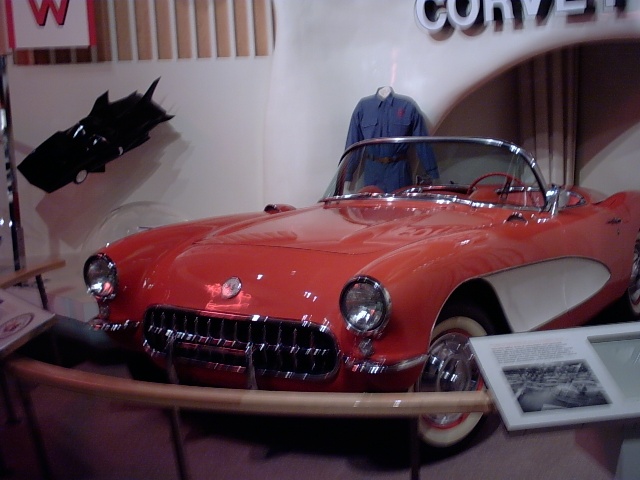 A slightly shaky image of the '55 'vette